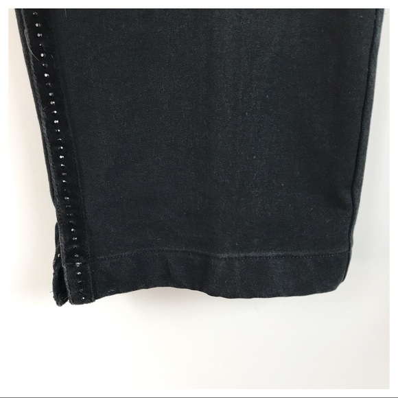 St. John Sport Black Pants With Sequin Tuxedo Stripe Size 10 - Picture 4 of 10